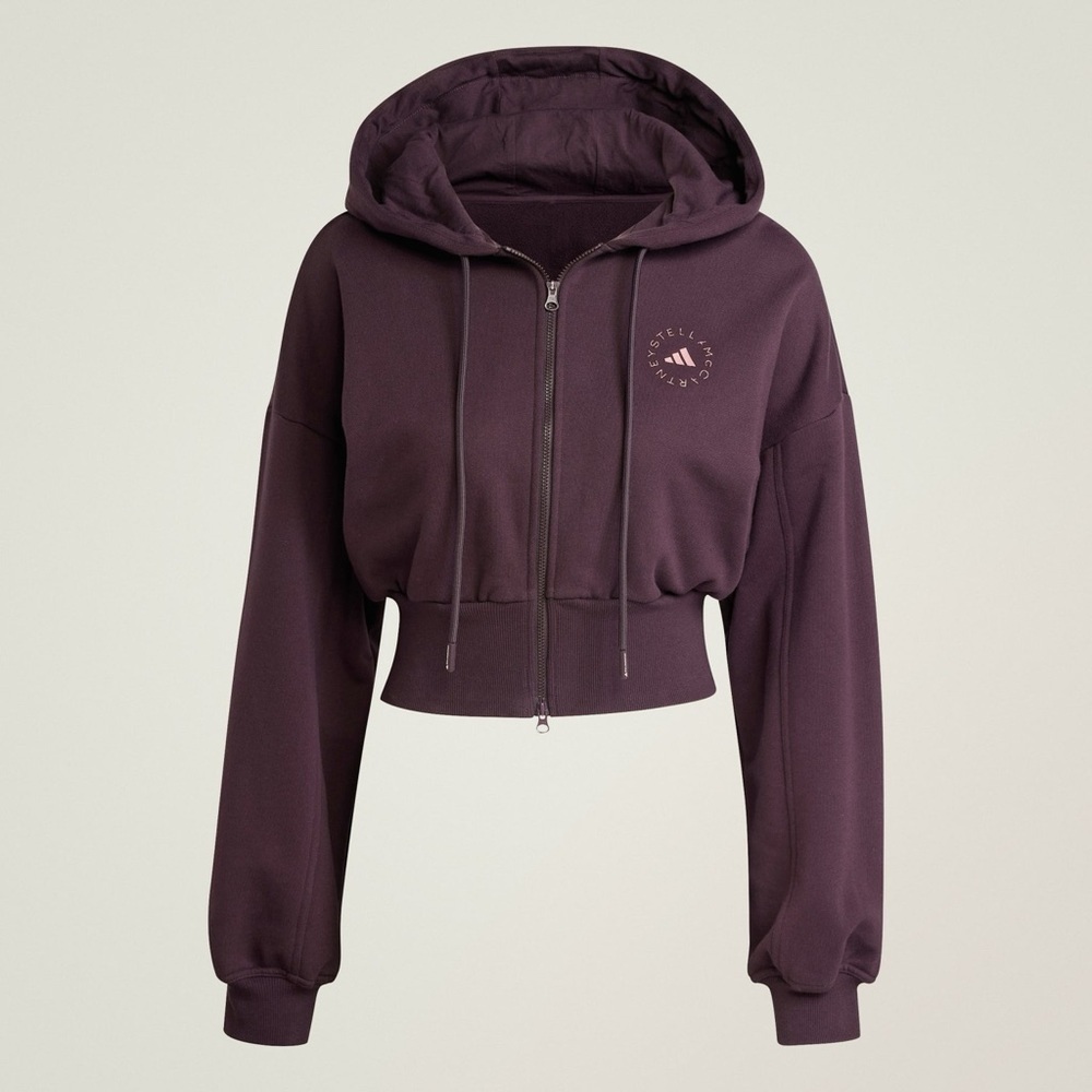 adidas by Stella McCartney Sportswear Cropped Hoodie in Purple - L - Picture 2 of 11